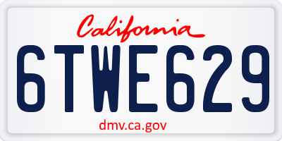 CA license plate 6TWE629