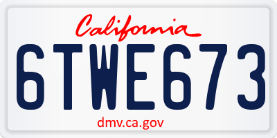 CA license plate 6TWE673