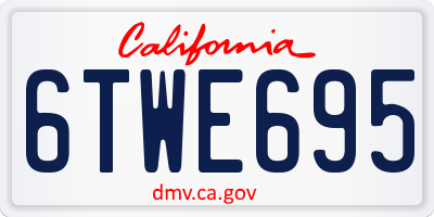 CA license plate 6TWE695