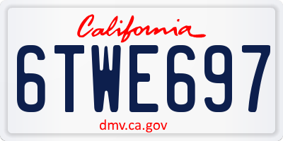 CA license plate 6TWE697