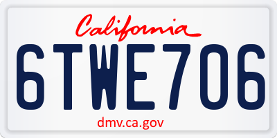 CA license plate 6TWE706