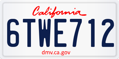 CA license plate 6TWE712