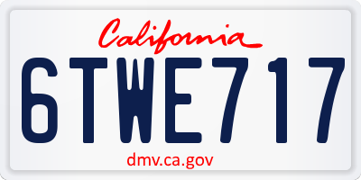 CA license plate 6TWE717