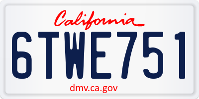 CA license plate 6TWE751
