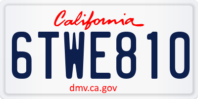 CA license plate 6TWE810