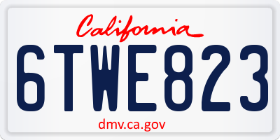 CA license plate 6TWE823