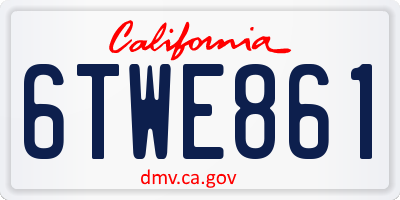 CA license plate 6TWE861