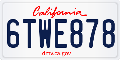 CA license plate 6TWE878
