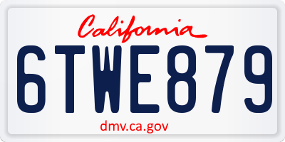 CA license plate 6TWE879