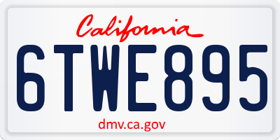 CA license plate 6TWE895