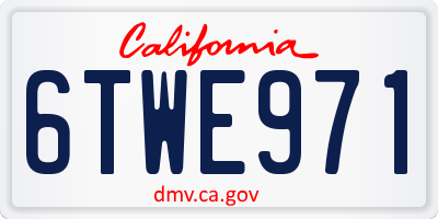 CA license plate 6TWE971