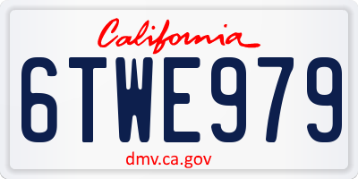 CA license plate 6TWE979