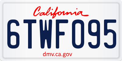 CA license plate 6TWF095