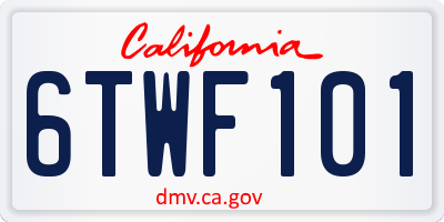 CA license plate 6TWF101