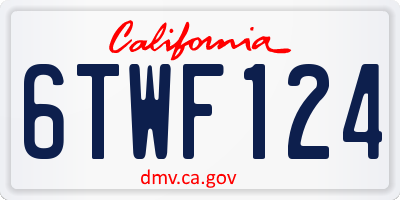 CA license plate 6TWF124