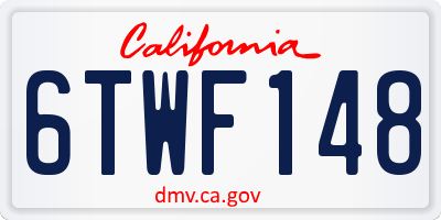 CA license plate 6TWF148