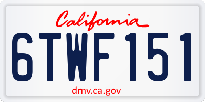 CA license plate 6TWF151