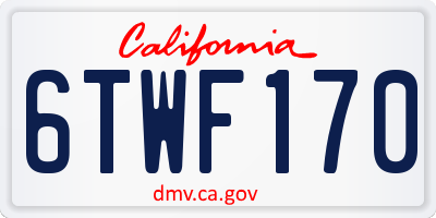 CA license plate 6TWF170