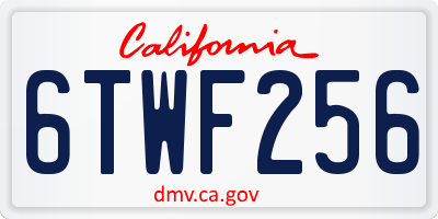 CA license plate 6TWF256