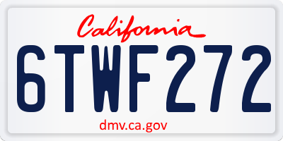 CA license plate 6TWF272
