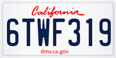 CA license plate 6TWF319
