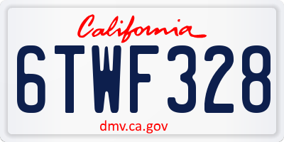 CA license plate 6TWF328
