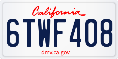 CA license plate 6TWF408