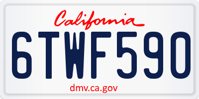 CA license plate 6TWF590
