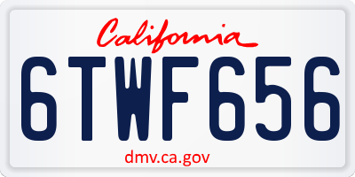 CA license plate 6TWF656