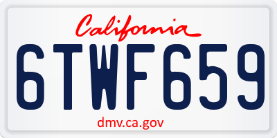 CA license plate 6TWF659