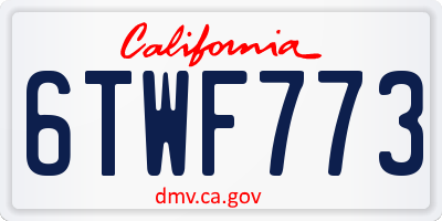 CA license plate 6TWF773