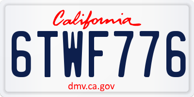 CA license plate 6TWF776