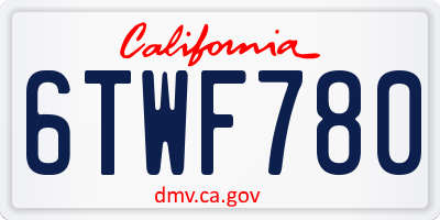 CA license plate 6TWF780