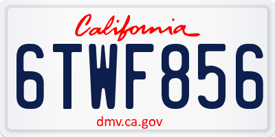 CA license plate 6TWF856