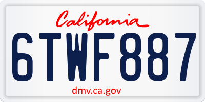 CA license plate 6TWF887