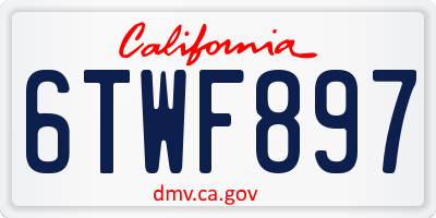 CA license plate 6TWF897