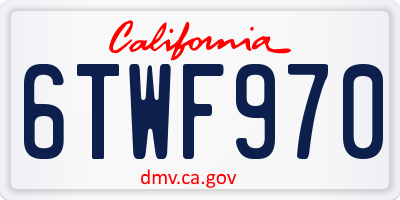 CA license plate 6TWF970