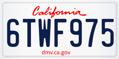 CA license plate 6TWF975