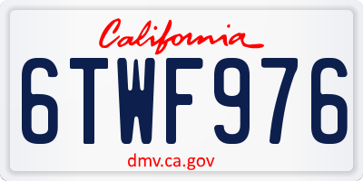 CA license plate 6TWF976