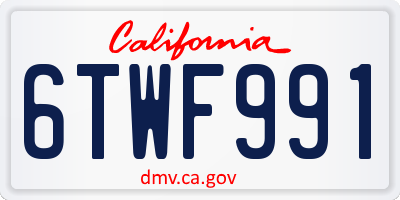 CA license plate 6TWF991