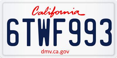 CA license plate 6TWF993