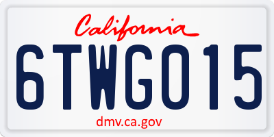 CA license plate 6TWG015