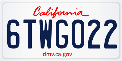 CA license plate 6TWG022