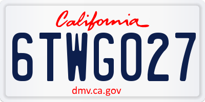 CA license plate 6TWG027