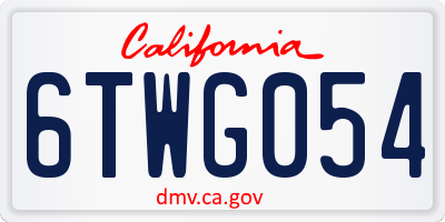 CA license plate 6TWG054
