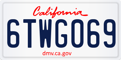 CA license plate 6TWG069