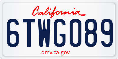 CA license plate 6TWG089