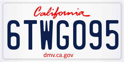 CA license plate 6TWG095