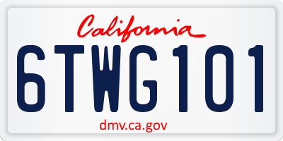 CA license plate 6TWG101