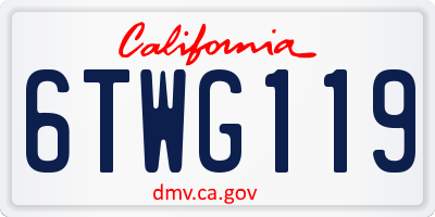 CA license plate 6TWG119